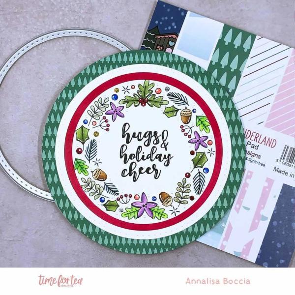 Time For Tea Clear Stamps Winter Wishes Wreath A5 