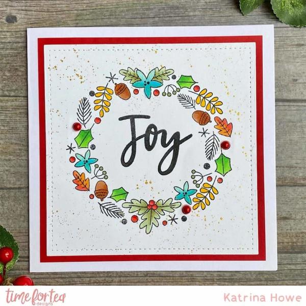Time For Tea Clear Stamps Winter Wishes Wreath A5 