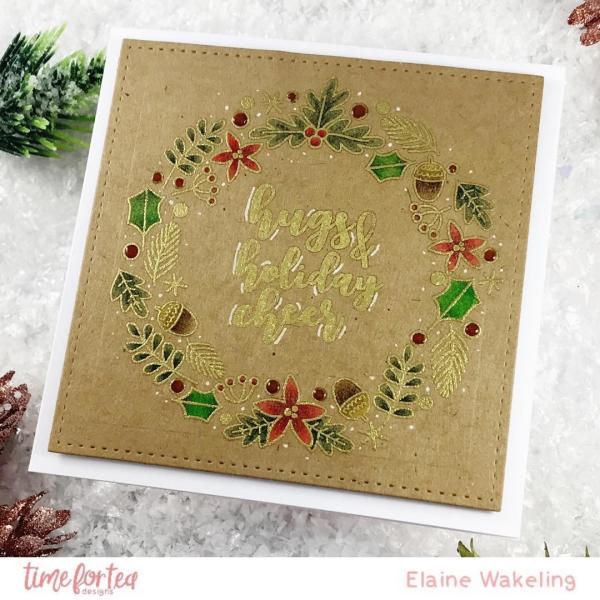 Time For Tea Clear Stamps Winter Wishes Wreath A5 