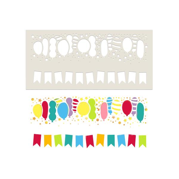 Polkadoodles Stencil Birthday Balloon - Schablone  (PD8139)