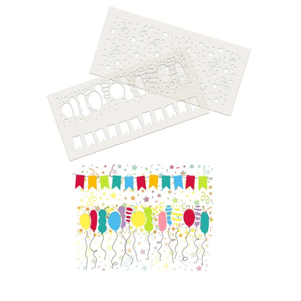 Polkadoodles Stencil Birthday Balloon - Schablone  (PD8139)