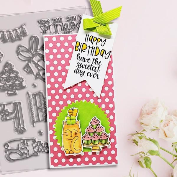 Polkadoodles Stempel "Sweet Birthday" Clear Stamp-Set