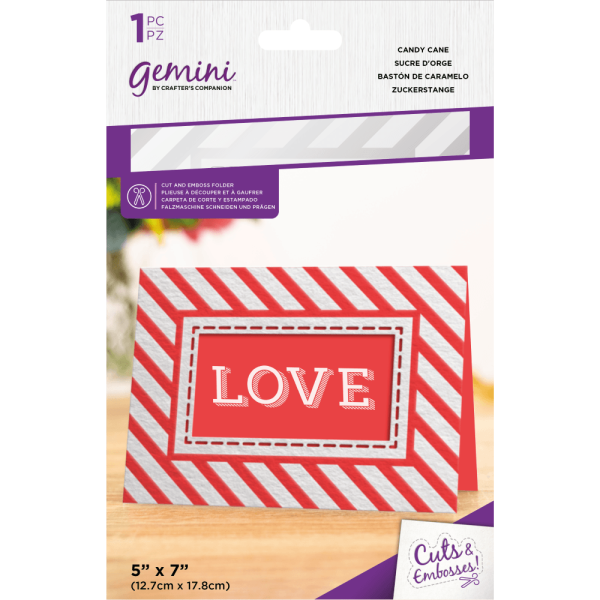 Gemini Candy Cane Cut and Emboss Folder - Schneide- und Prägeschablone - Zuckerstange