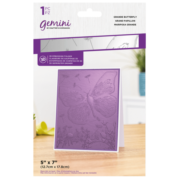 Gemini Grande Butterfly 3D Embossing Folder - Prägeschablone 3D - Schmetterling