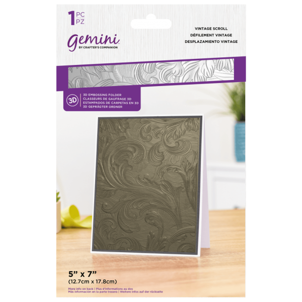 Gemini Vintage Scroll 3D Embossing Folder - Prägeschablone 3D - 