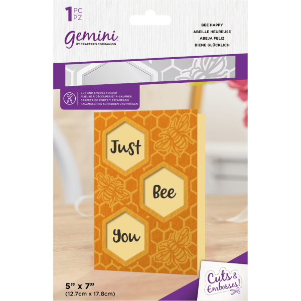 Gemini Cut and Emboss Folder Bee Happy - Schneide- und Prägeschablone - Honigwabe