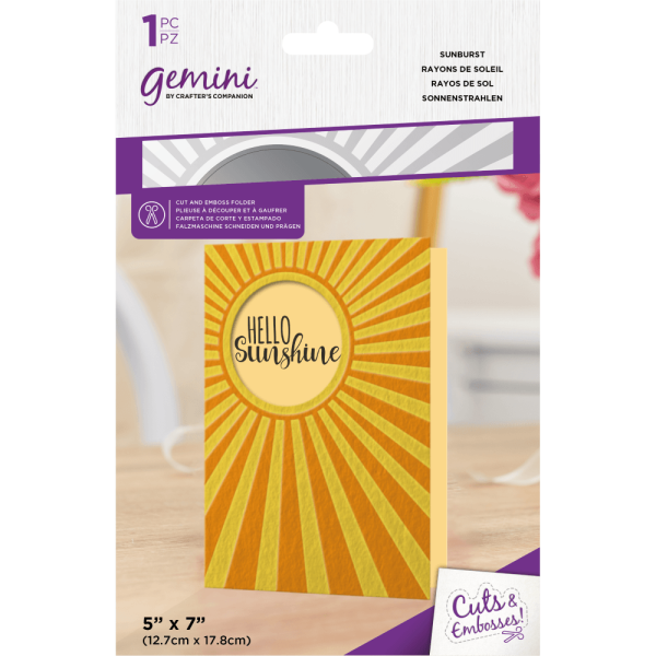 Gemini Cut and Emboss Folder Sunburst - Schneide- und Prägeschablone - Sonnenschein