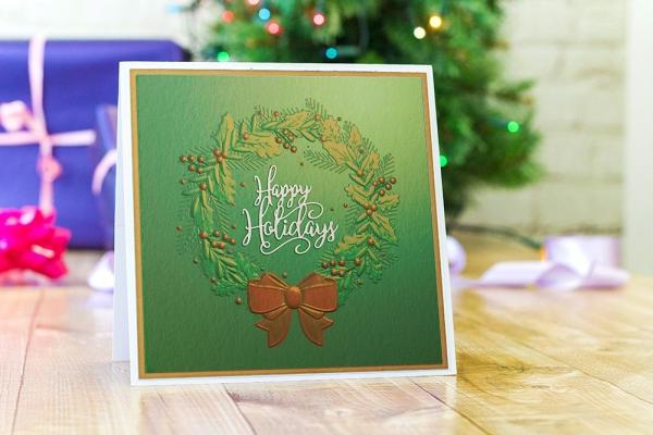 Gemini Rustic Wreath 3D Embossing Folder - Prägeschablone 3D - Kranz