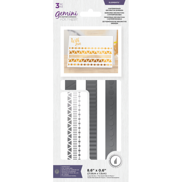 Gemini Foil Stamp  i Foil Stamp Die Elements Contemporary Decorative Borders  -  Hotfoil - 