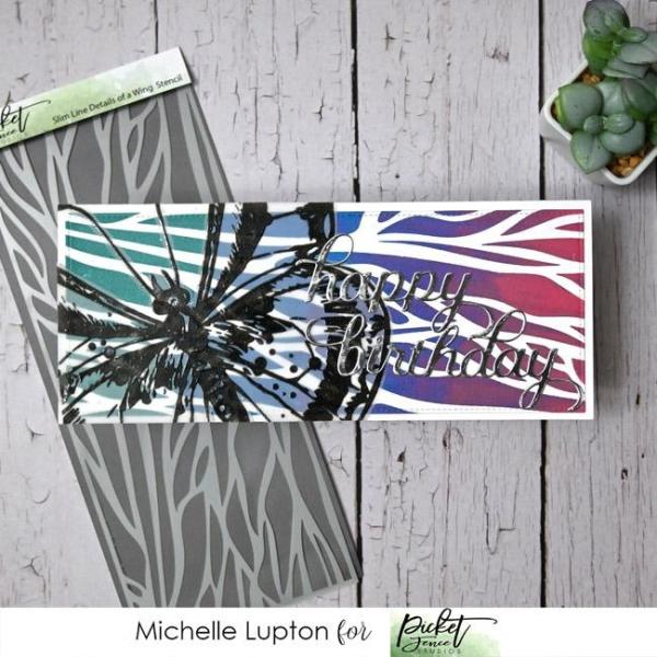 Picket Fence Studios Slim Line Happy Birthday Word  Die (SDCS-115)