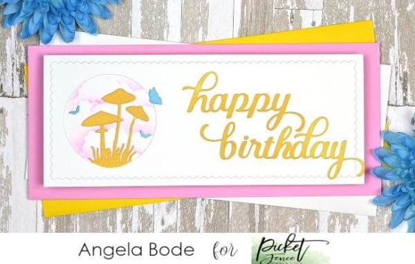 Picket Fence Studios Slim Line Happy Birthday Word  Die (SDCS-115)
