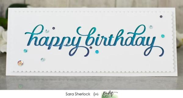 Picket Fence Studios Slim Line Happy Birthday Word  Die (SDCS-115)