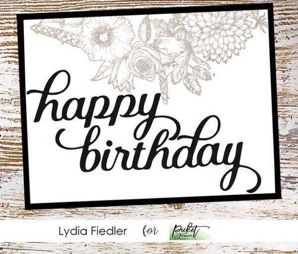 Picket Fence Studios Slim Line Happy Birthday Word  Die (SDCS-115)