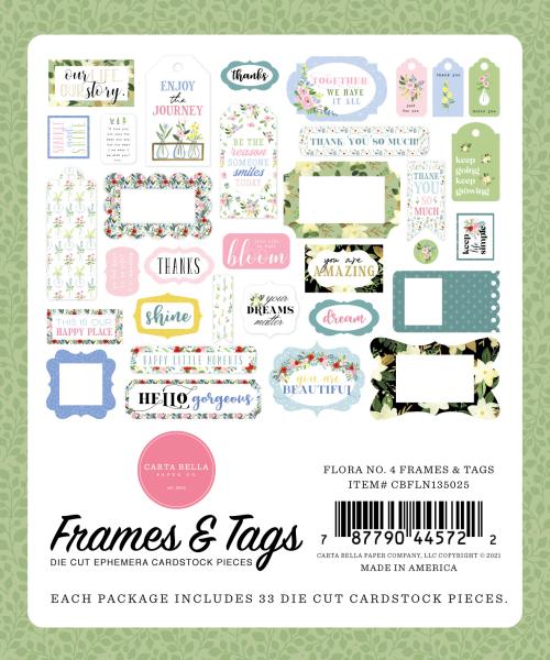 Carta Bella "Flora No.4" Frames & Tags