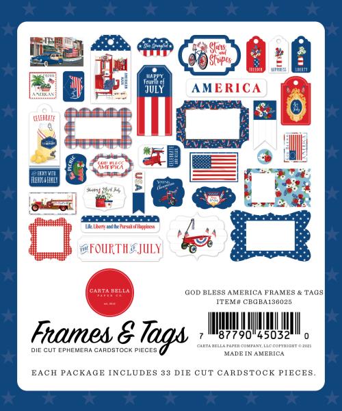 Carta Bella "God Bless America" Frames & Tags