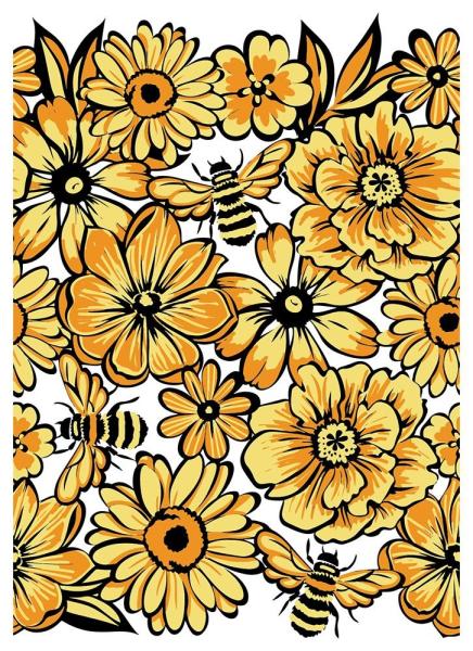 Crafters Companion - Bees in the Border A6  - Clear Stamps Layering - 3D Effekt-Stempel