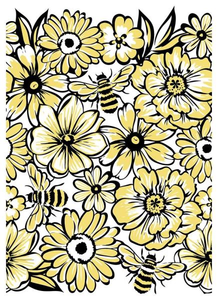 Crafters Companion - Bees in the Border A6  - Clear Stamps Layering - 3D Effekt-Stempel