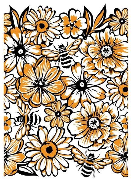 Crafters Companion - Bees in the Border A6  - Clear Stamps Layering - 3D Effekt-Stempel