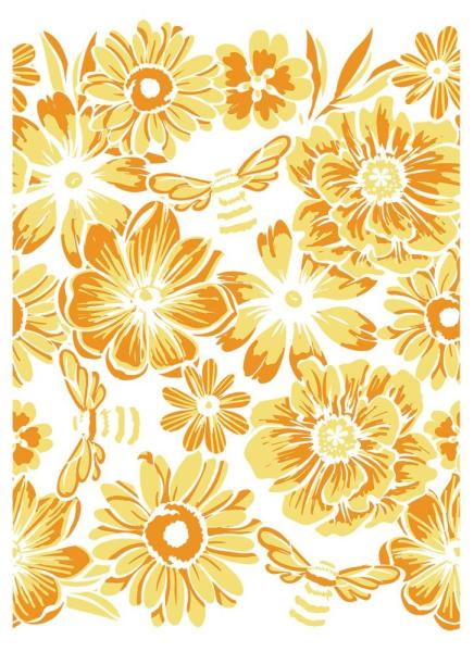 Crafters Companion - Bees in the Border A6  - Clear Stamps Layering - 3D Effekt-Stempel