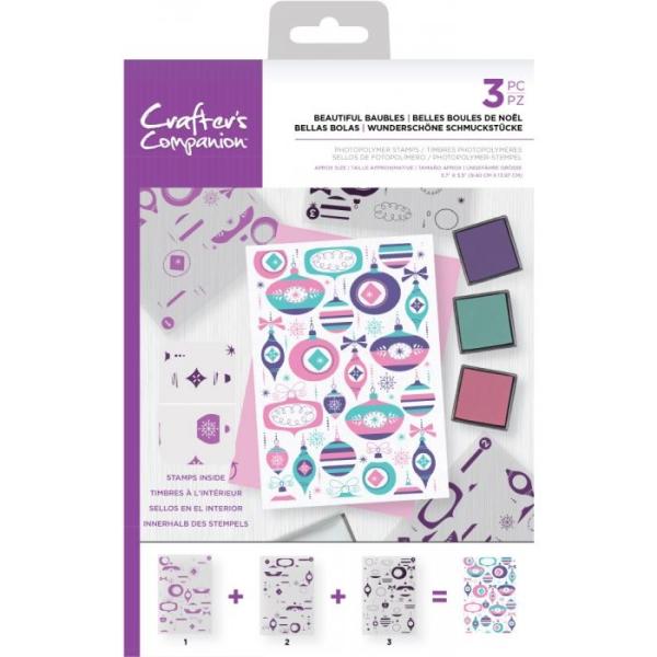 Crafters Companion - Beautiful Baubles - Clear Stamps Layering - 3D Effekt-Stempel