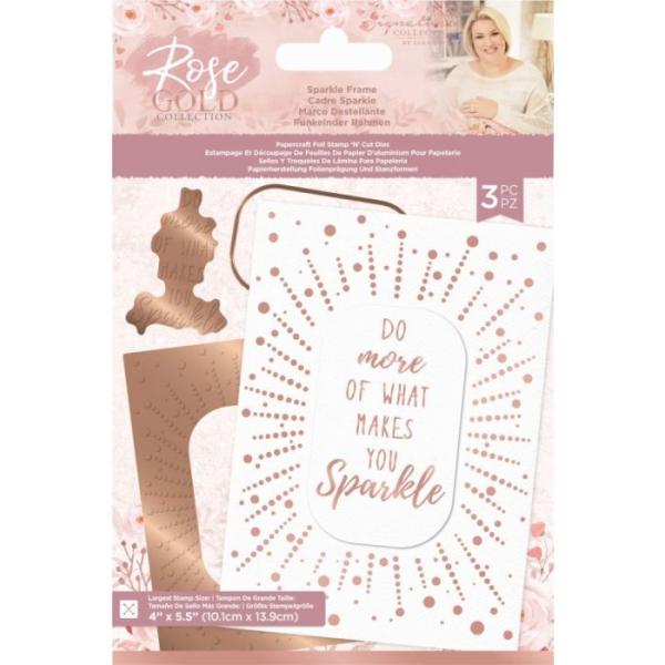 Crafters Companion - Rose Gold Foil Stamp 'N' Cut - Sparkle Frame  - Dies - Hotfoil Stamp