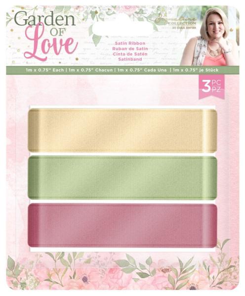 Crafters Companion - Garden of Love Satin Ribbon - Bänder