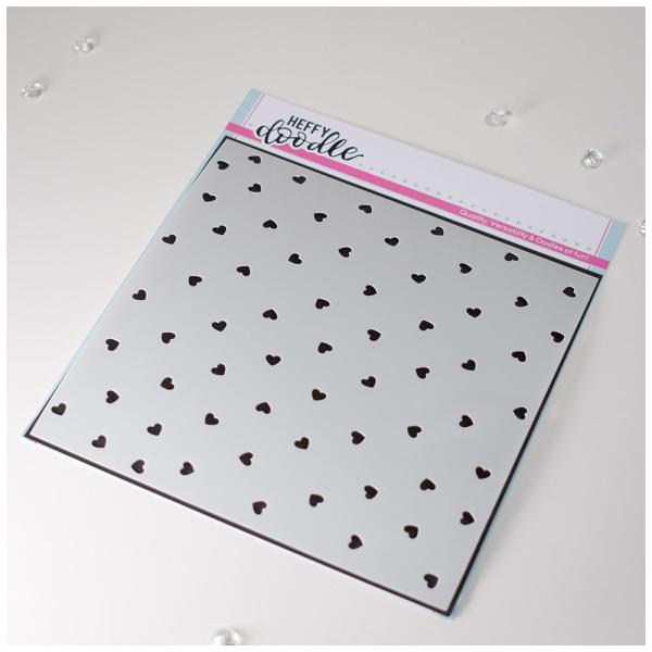 Heffy Doodle Confetti Hearts  Stencil - Schablone