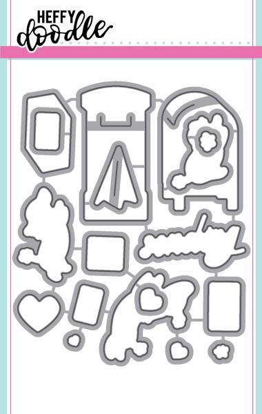 Heffy Doodle Yappy Happy Mail  Cutting Dies - Stanze