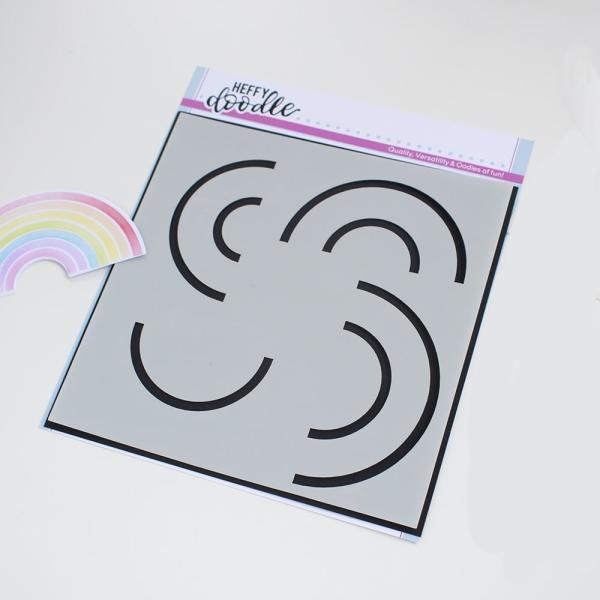 Heffy Doodle Rainbow Builder  Stencil - Schablone