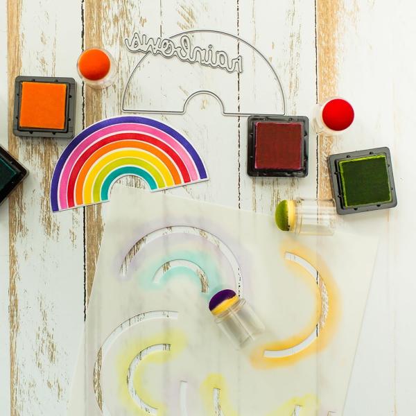 Heffy Doodle Rainbow Builder  Stencil - Schablone