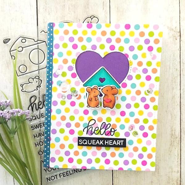 Heffy Doodle Hello Squeakheart   Clear Stamps - Stempel 