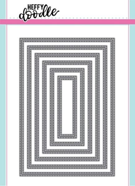 Heffy Doodle Metric Stitched Rectangles  Cutting Dies - Stanze  