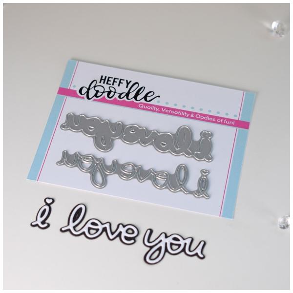 Heffy Doodle I Love You (Shadow)  Cutting Dies - Stanze  