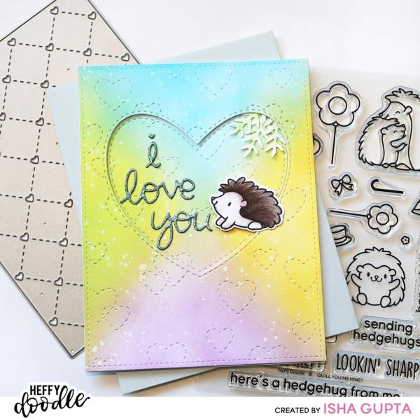 Heffy Doodle I Love You (Shadow)  Cutting Dies - Stanze  