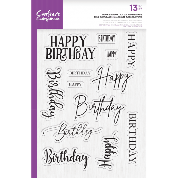 Crafters Companion - Happy Birthday  - Clear Stamps