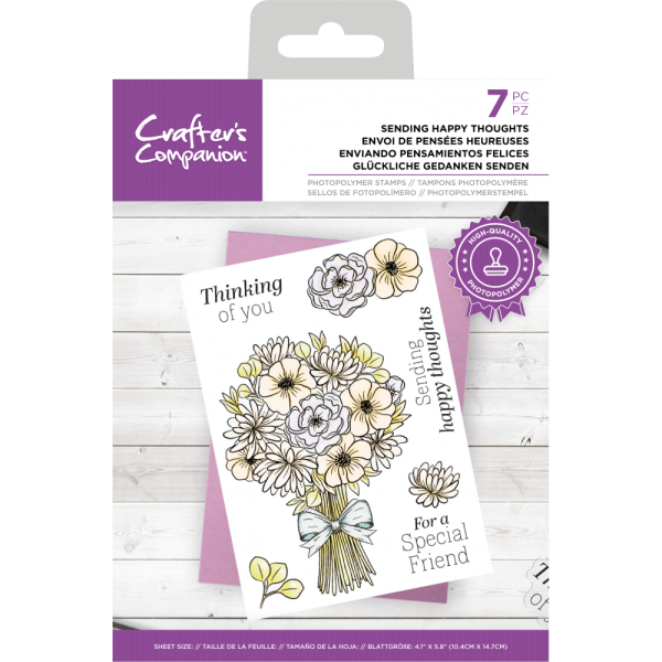 Crafters Companion - Sending Happy Thoughts - Clear Stamps