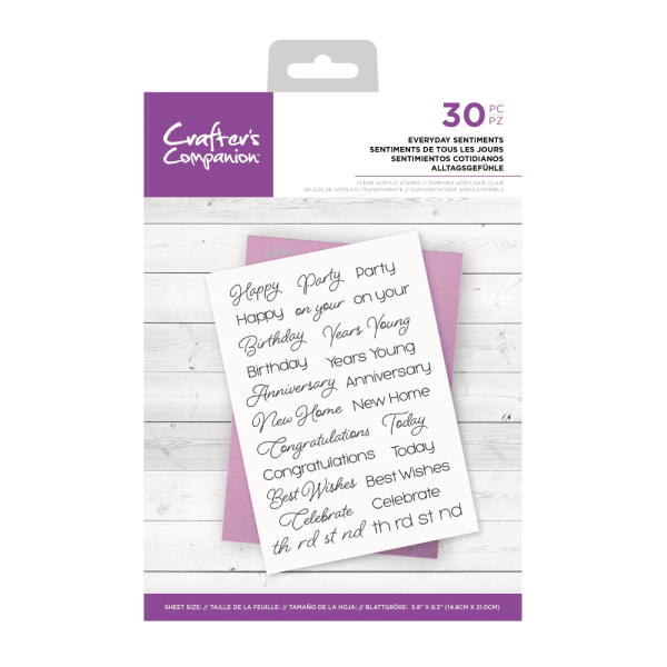 Crafters Companion - Everyday Sentiments - Clear Stamps