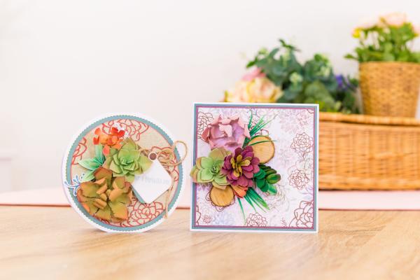 Crafters Companion - Sensational Succulents Metal Dies Lila China  - Stanze