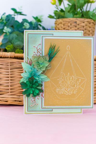 Crafters Companion - Sensational Succulents Metal Dies Lila China  - Stanze