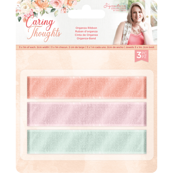 Crafters Companion - Caring Thoughts Organza Ribbon - Bänder