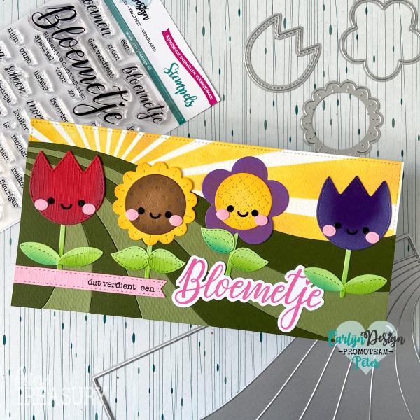 Carlijn Design Slimline Kaart 5 Regenboog  Cutting Dies - Stanzen