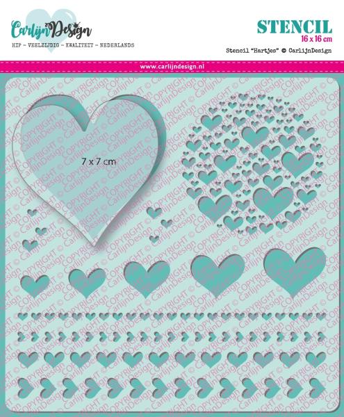 Carlijn Design  Hartjes   Stencil - Schablone 