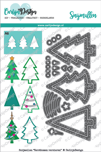 Carlijn Design Kerstbomen Versieren  Cutting Dies - Stanzen
