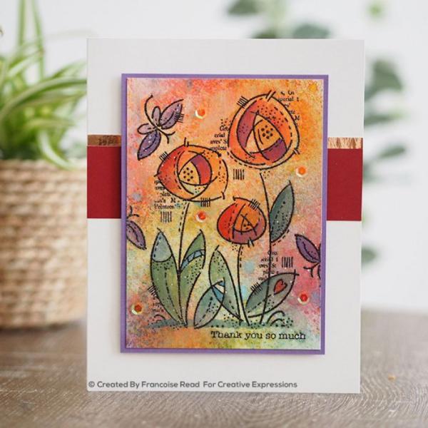 Woodware Flower blooms  Clear Stamps - Stempel 
