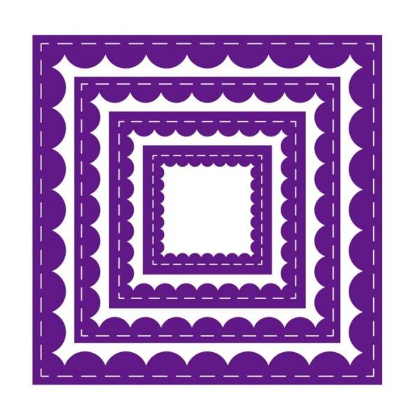 Gemini Inverted Stitched Scallop Square Elements Dies  - Stanze - Fenster