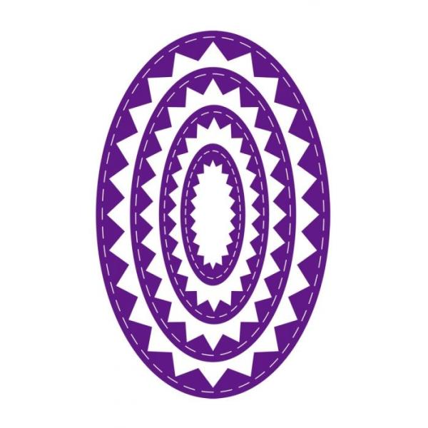 Gemini Inverted Stitched ZigZag Oval Elements Dies  - Stanze - Fenster