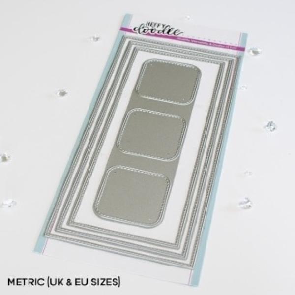 Heffy Doodle DL Stitched Slimline Trio  Cutting Dies - Stanze  