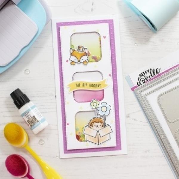Heffy Doodle DL Stitched Slimline Trio  Cutting Dies - Stanze  