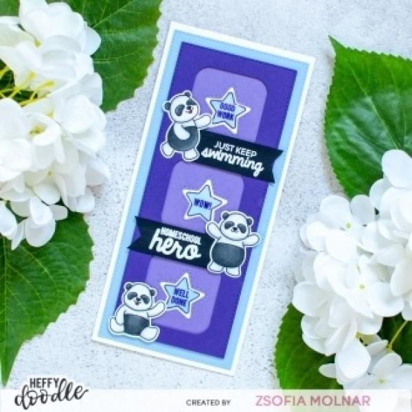Heffy Doodle DL Stitched Slimline Trio  Cutting Dies - Stanze  