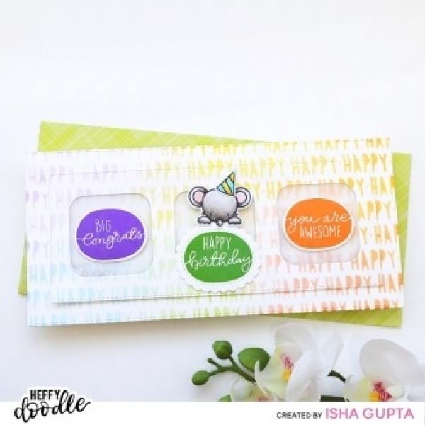Heffy Doodle DL Stitched Slimline Trio  Cutting Dies - Stanze  